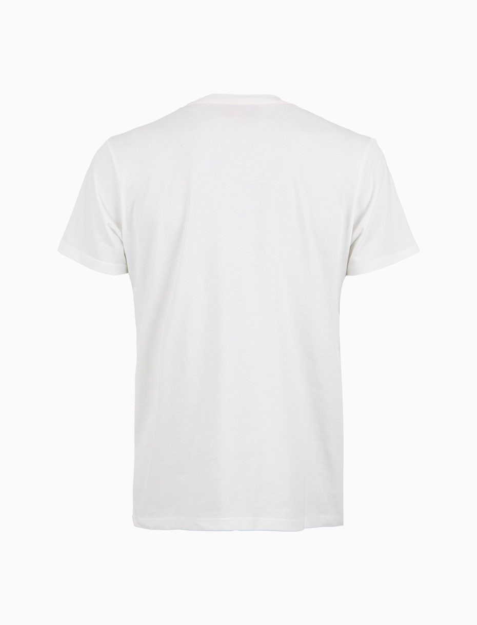 T-shirt uomo cotone tinta unita e taschino multicolor bianco - Gallo 1927 - Official Online Shop