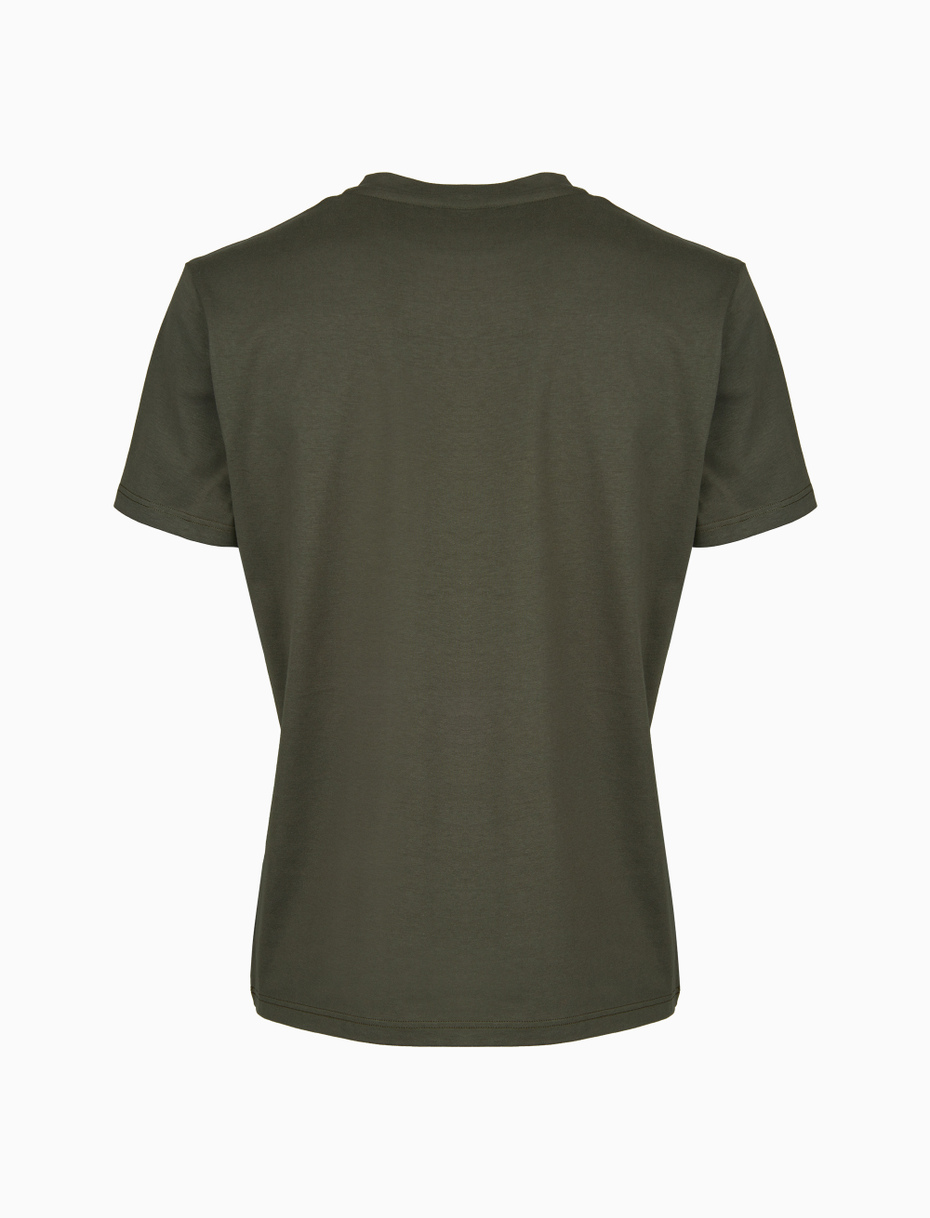 T-shirt uomo cotone tinta unita e taschino multicolor verde - Gallo 1927 - Official Online Shop