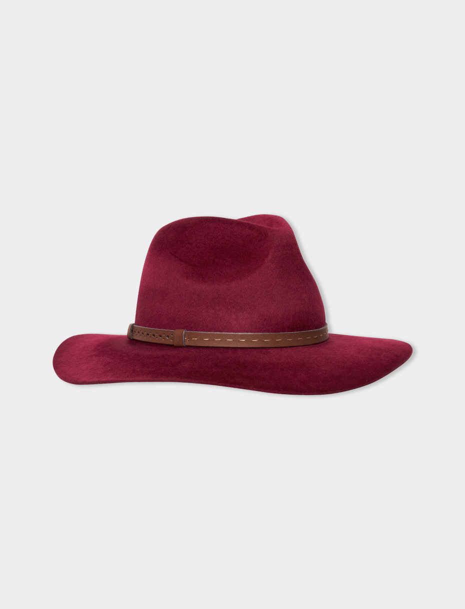 Cappello tesa larga donna lana cavallino mora tinta unita - Gallo 1927 - Official Online Shop
