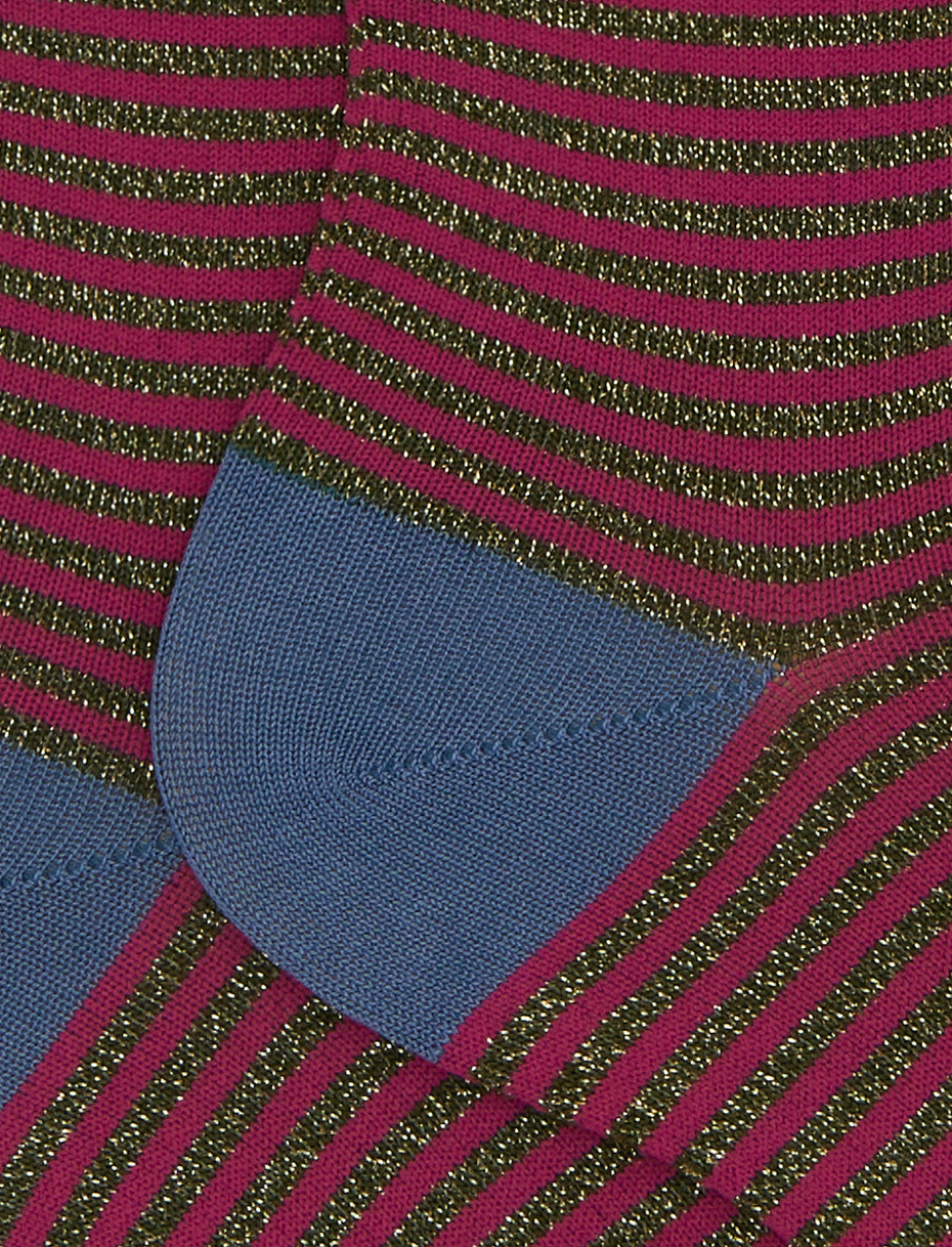 Women's short green cotton and glitter socks with Windsor stripes - Gallo 1927 - Official Online Shop