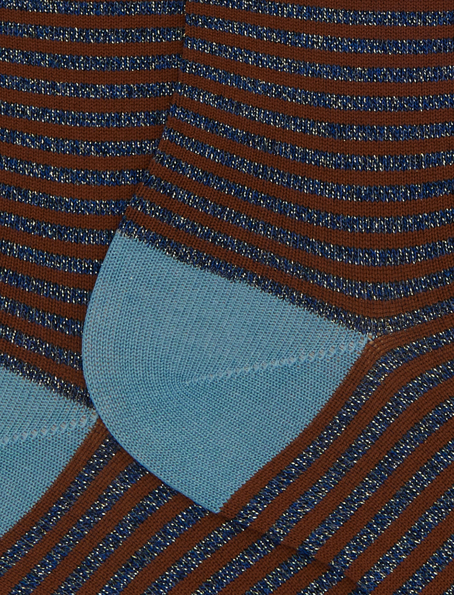 Calze corte donna cotone blu righe windsor effetto scintillante - Gallo 1927 - Official Online Shop
