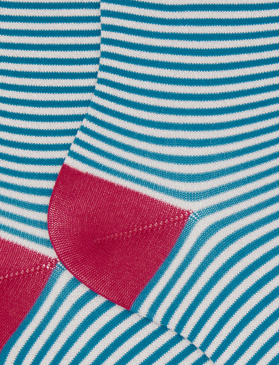 Women's short white cotton and glitter socks with Windsor stripes - Gallo 1927 - Official Online Shop