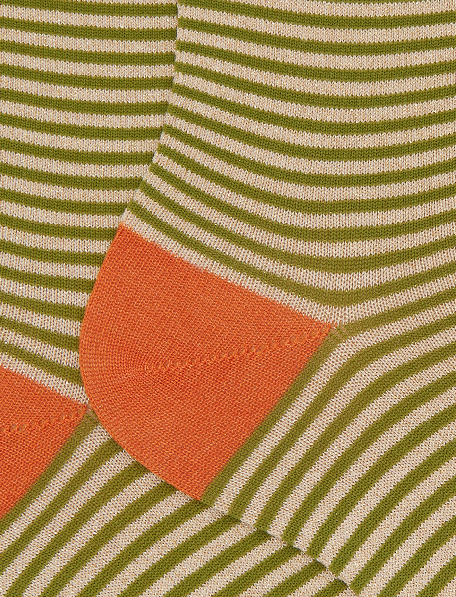 Women's short yellow cotton and glitter socks with Windsor stripes - Gallo 1927 - Official Online Shop