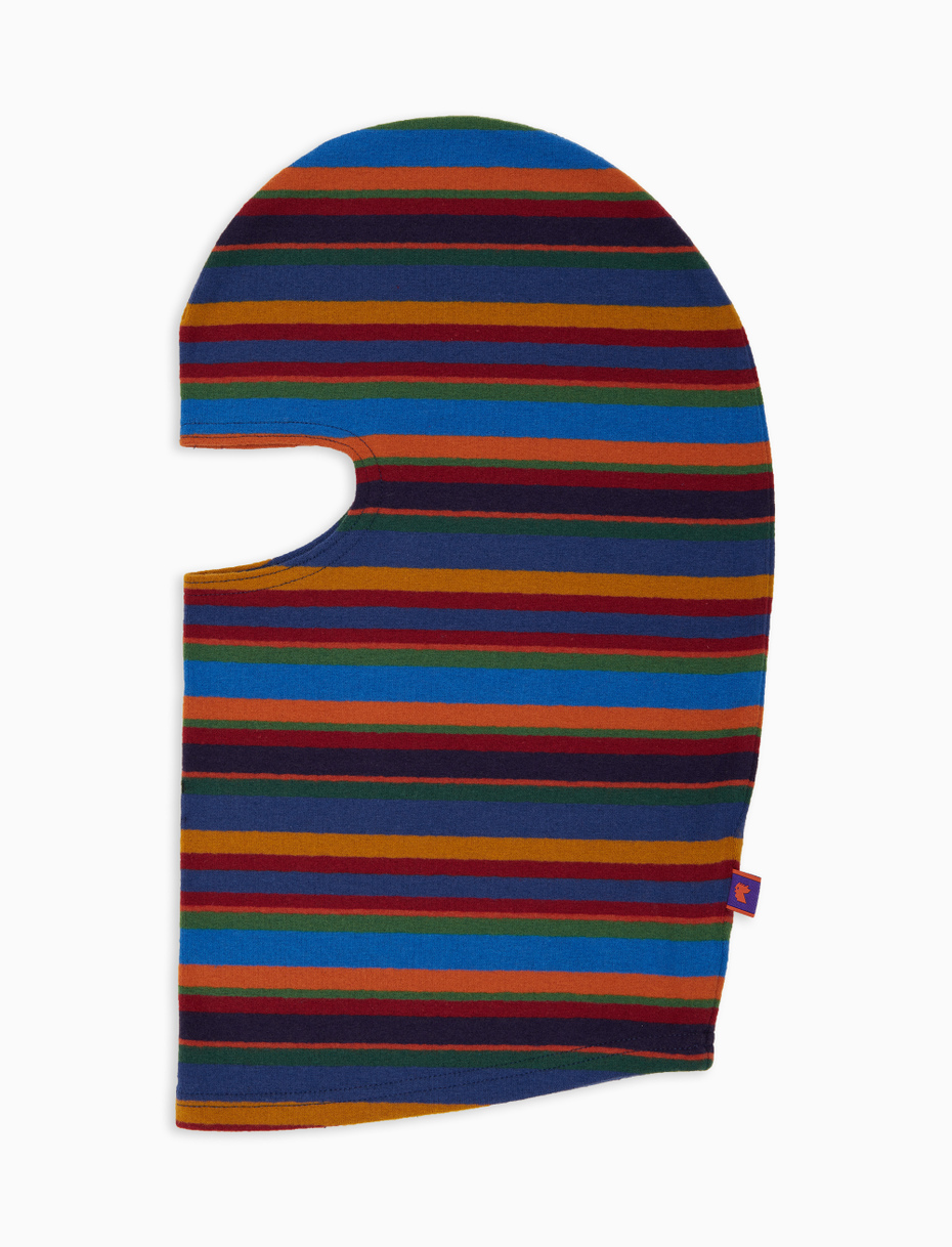 Passamontagna unisex pile blu righe multicolor - Gallo 1927 - Official Online Shop