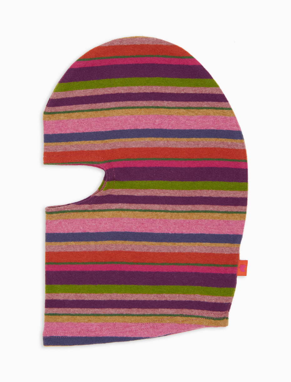 Passamontagna bambino pile viola righe multicolor - Gallo 1927 - Official Online Shop