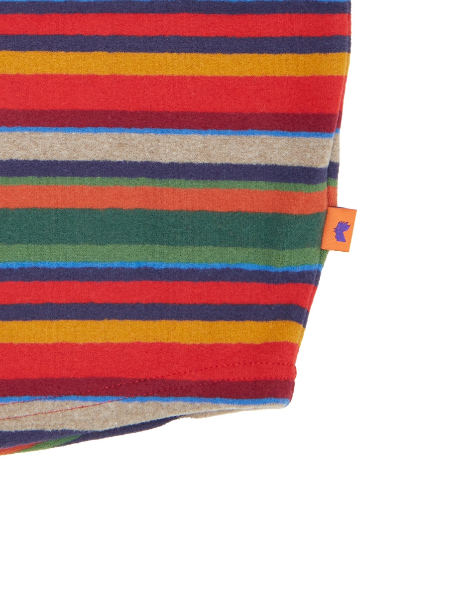 Kids' red fleece balaclava with multicoloured stripes - Gallo 1927 - Official Online Shop