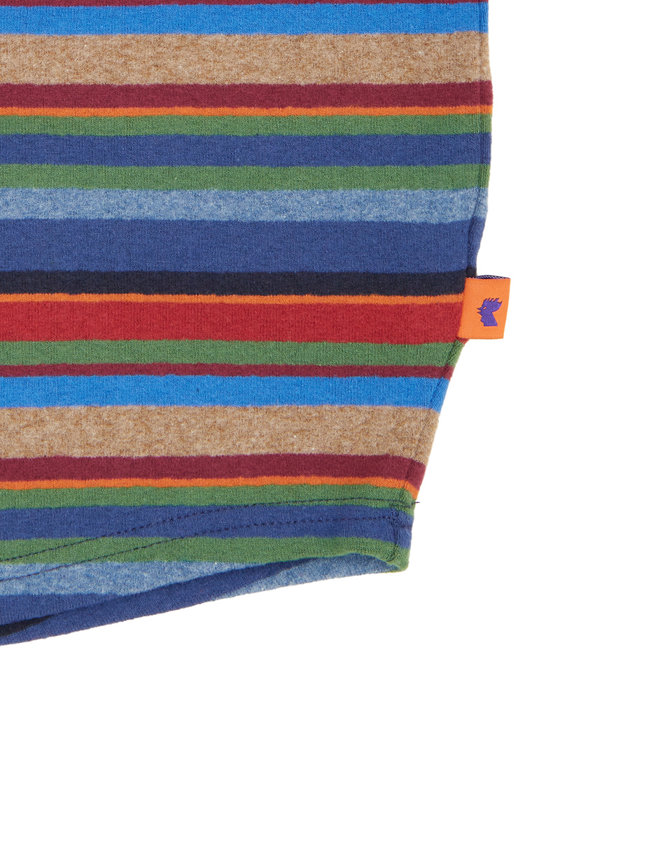 Kids' blue fleece balaclava with multicoloured stripes - Gallo 1927 - Official Online Shop