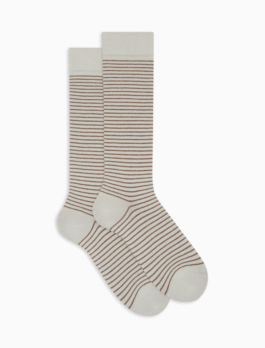 Women's long white angora socks with two-tone stripes - Gallo 1927 - Official Online Shop Women's long white angora socks with two-tone stripes - Gallo 1927 - Official Online Shop