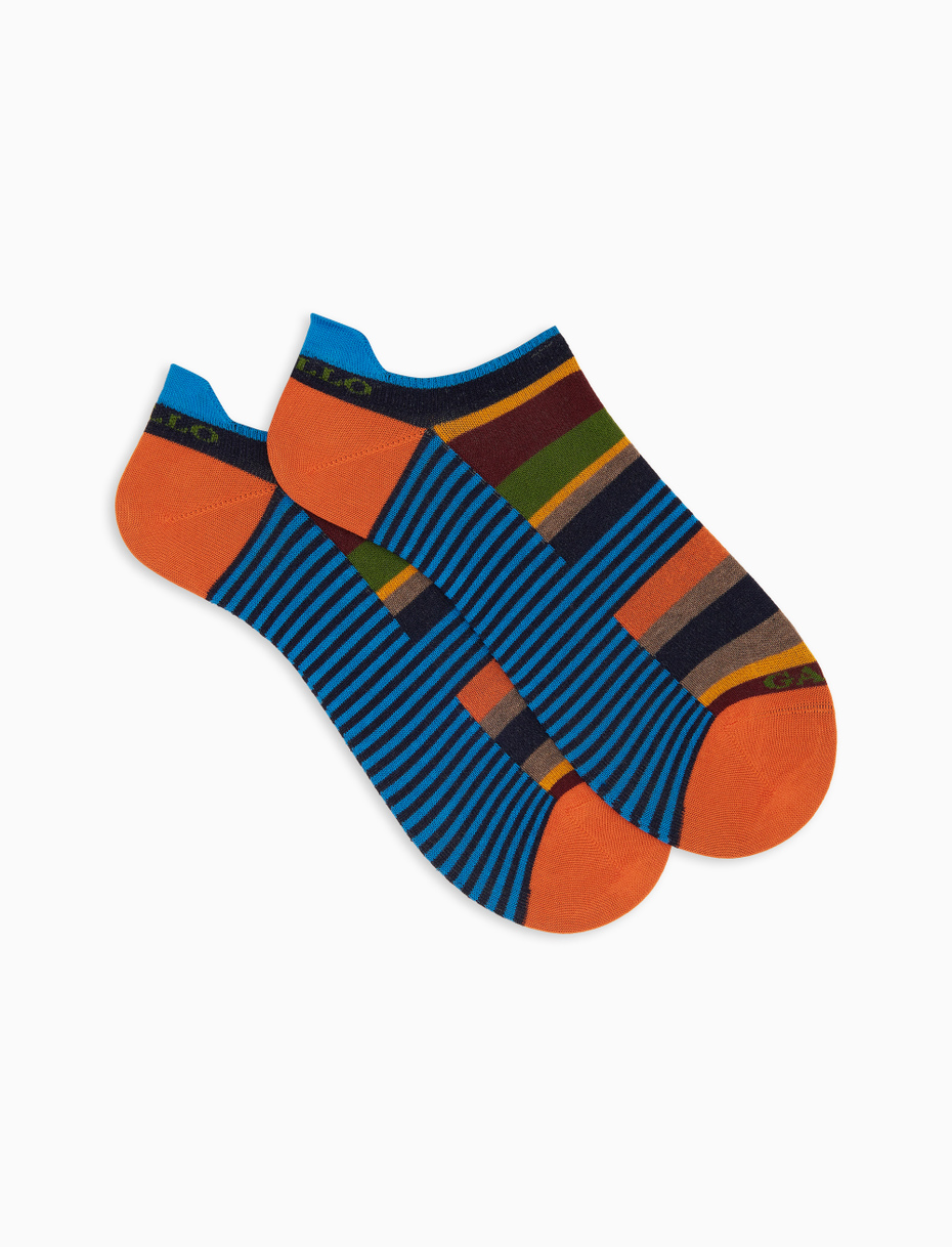 Sneakers uomo cotone blu righe multicolor e windsor - Gallo 1927 - Official Online Shop