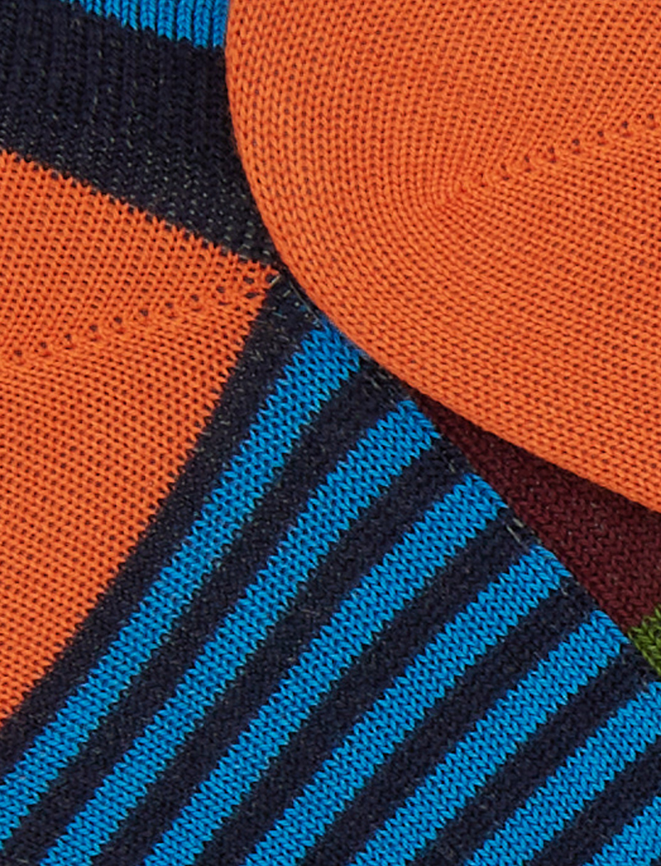 Sneakers uomo cotone blu righe multicolor e windsor - Gallo 1927 - Official Online Shop