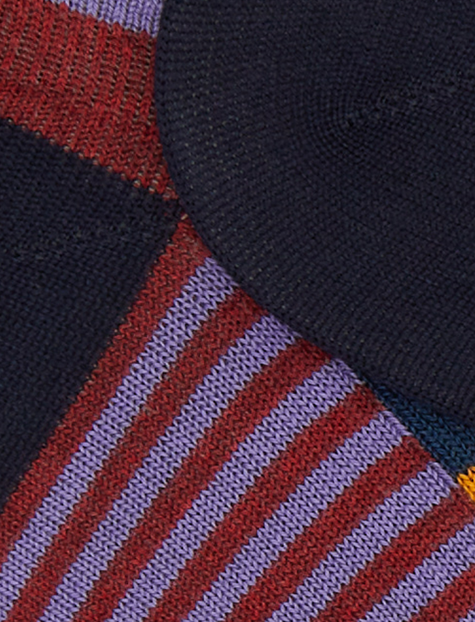 Men's red cotton sneakers with multicoloured and Windsor stripes - Gallo 1927 - Official Online Shop