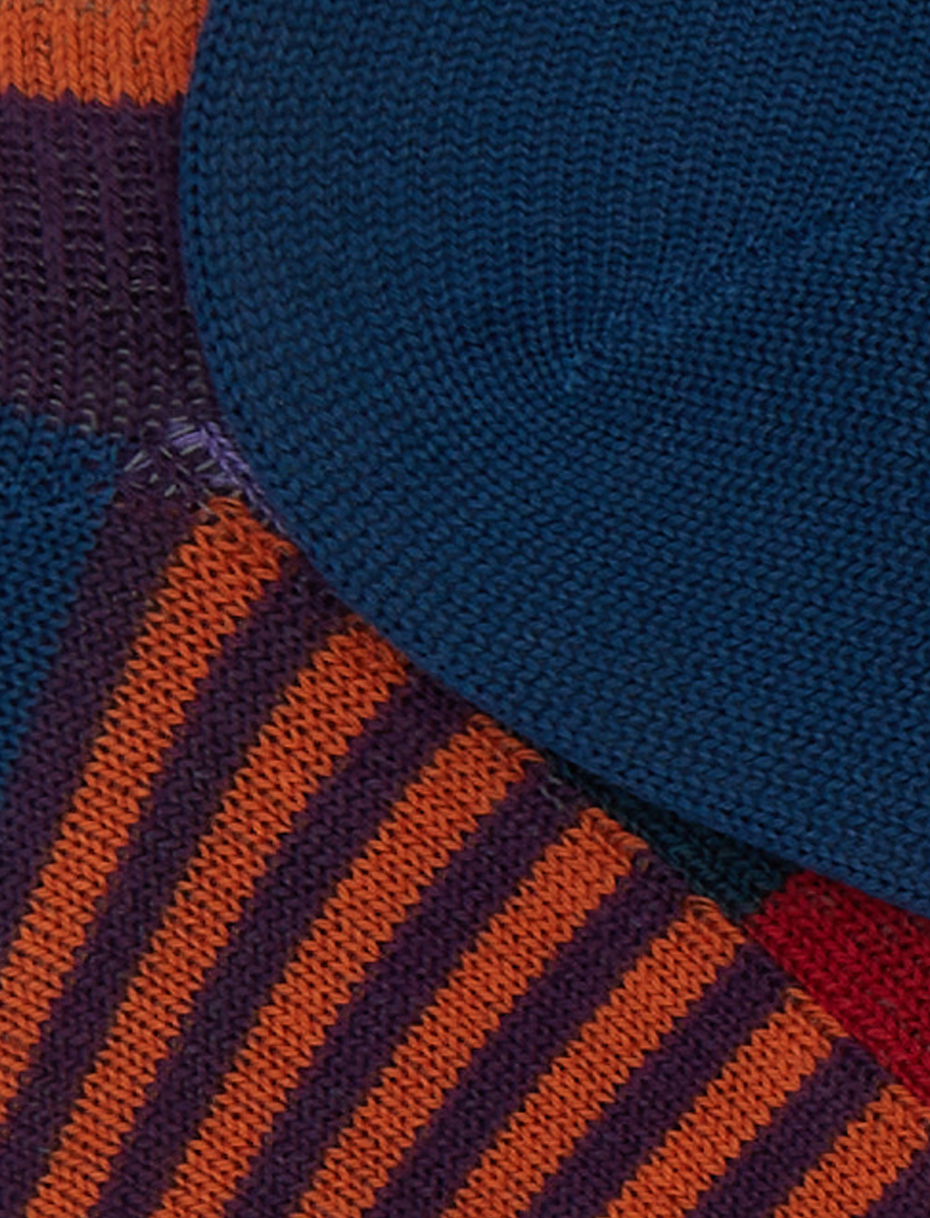 Sneakers donna cotone viola righe multicolor e windsor - Gallo 1927 - Official Online Shop