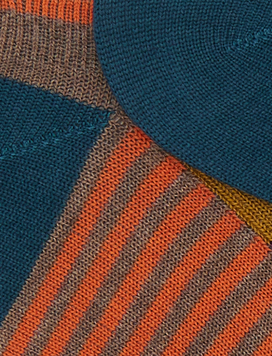 Women's brown cotton sneakers with multicoloured and Windsor stripes - Gallo 1927 - Official Online Shop
