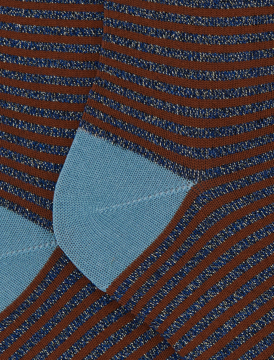 Calze corte bambino cotone blu righe windsor effetto scintillante - Gallo 1927 - Official Online Shop