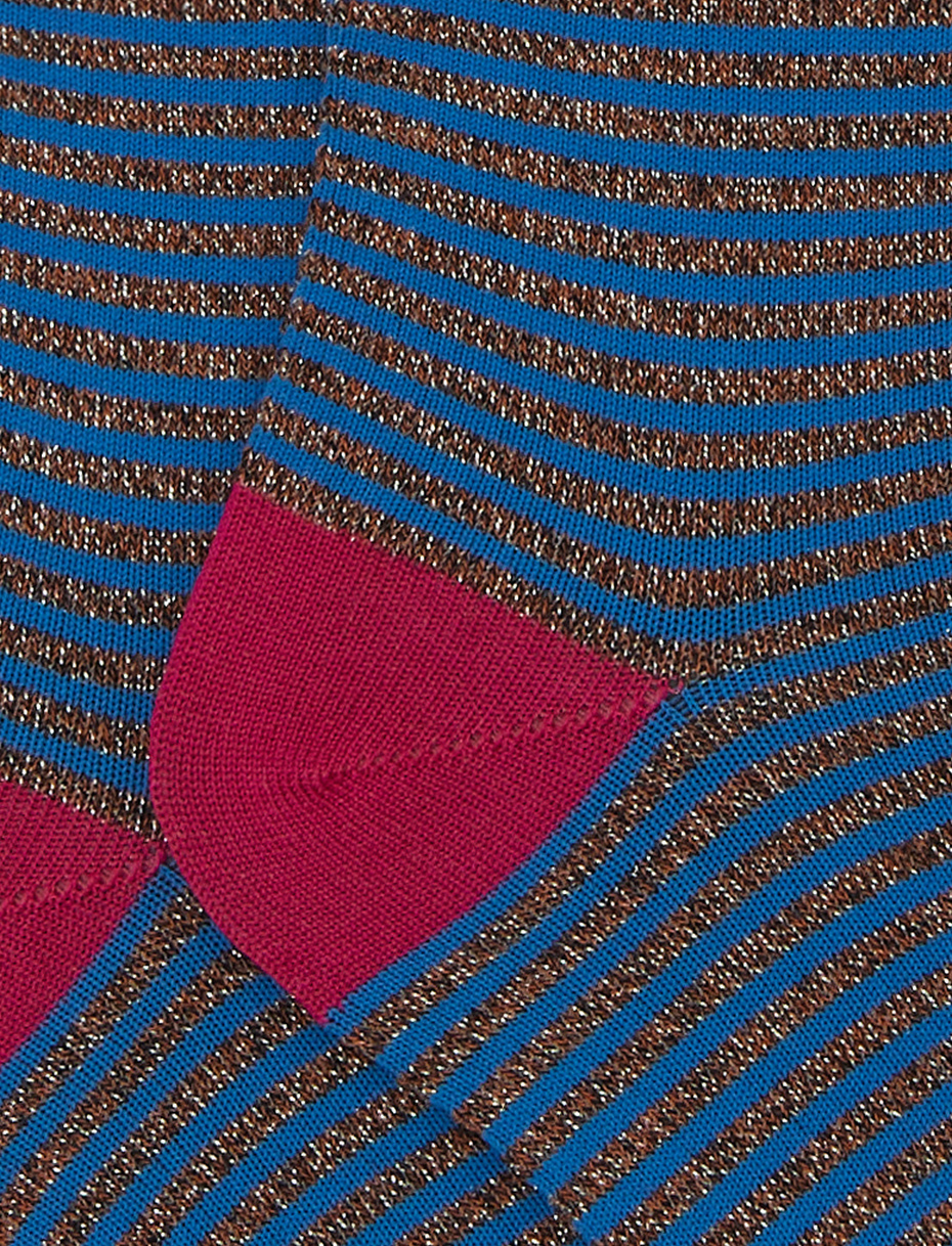 Calze corte bambino cotone e lurex marrone righe windsor - Gallo 1927 - Official Online Shop