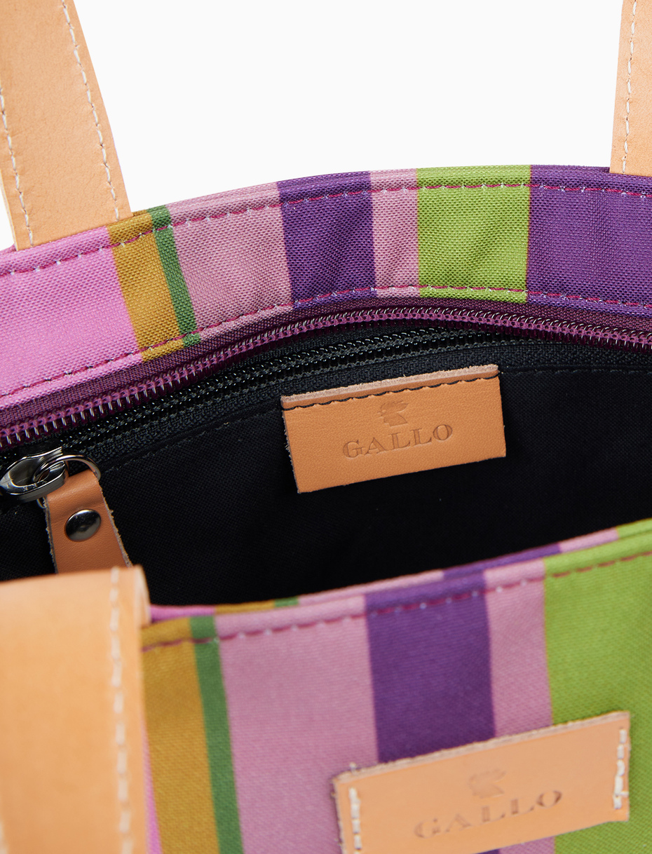 Borsa shopping piccola donna viola righe multicolor Gallo