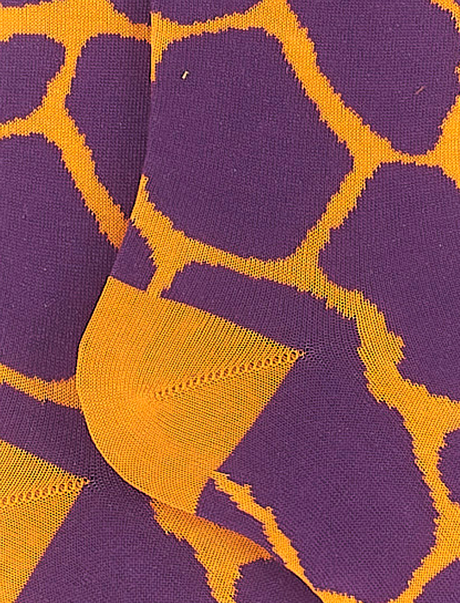 Men's long light cotton socks with giraffe motif, mandarin - Gallo 1927 - Official Online Shop