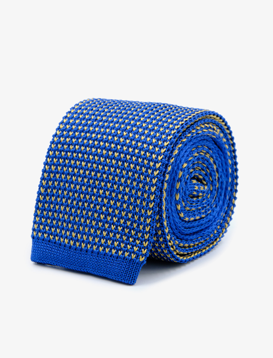 Men's dotted cosmos blue silk tie - Gallo 1927 - Official Online Shop