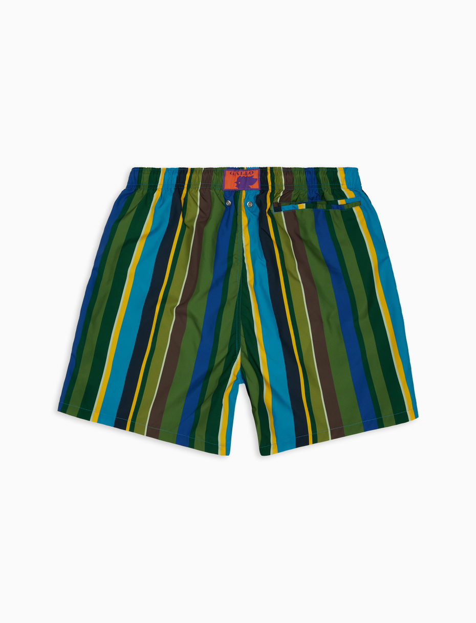 Men's cactus polyester swimming shorts with multicoloured stripes - Gallo 1927 - Official Online Shop