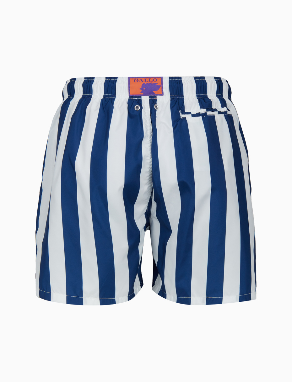 Men's blue swimming shorts with two-tone stripes - Gallo 1927 - Official Online Shop