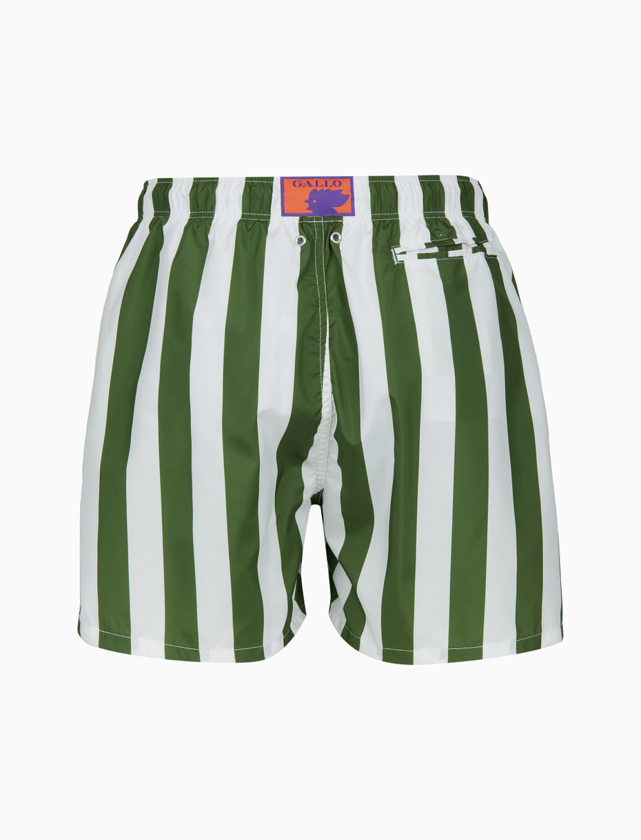 Men's green swimming shorts with two-tone stripes - Gallo 1927 - Official Online Shop