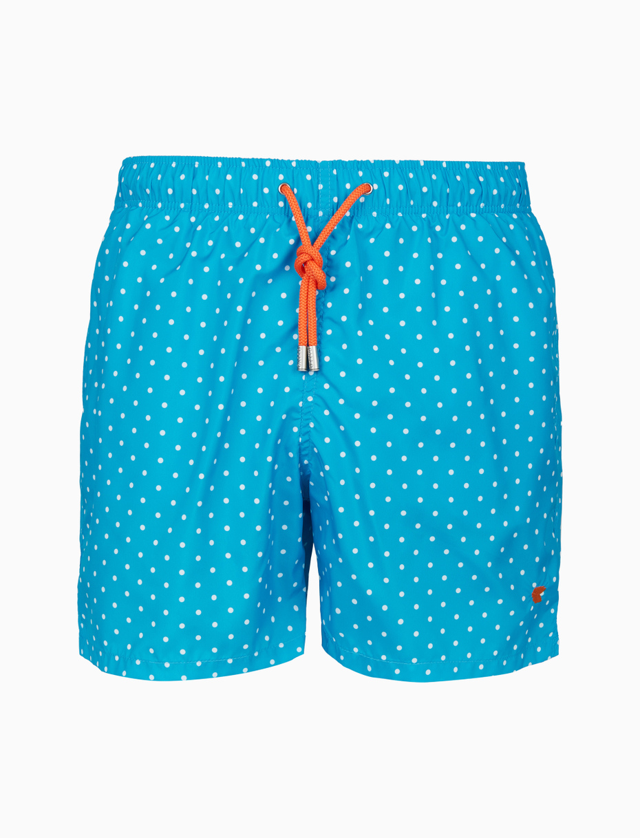 Men's light blue swimming shorts with polka dot pattern - Gallo 1927 - Official Online Shop