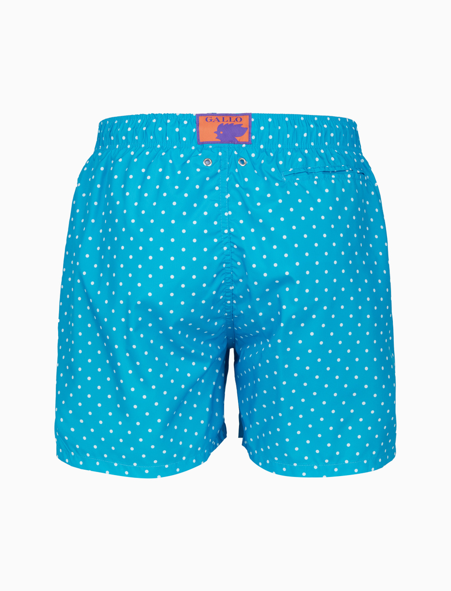 Men's light blue swimming shorts with polka dot pattern - Gallo 1927 - Official Online Shop