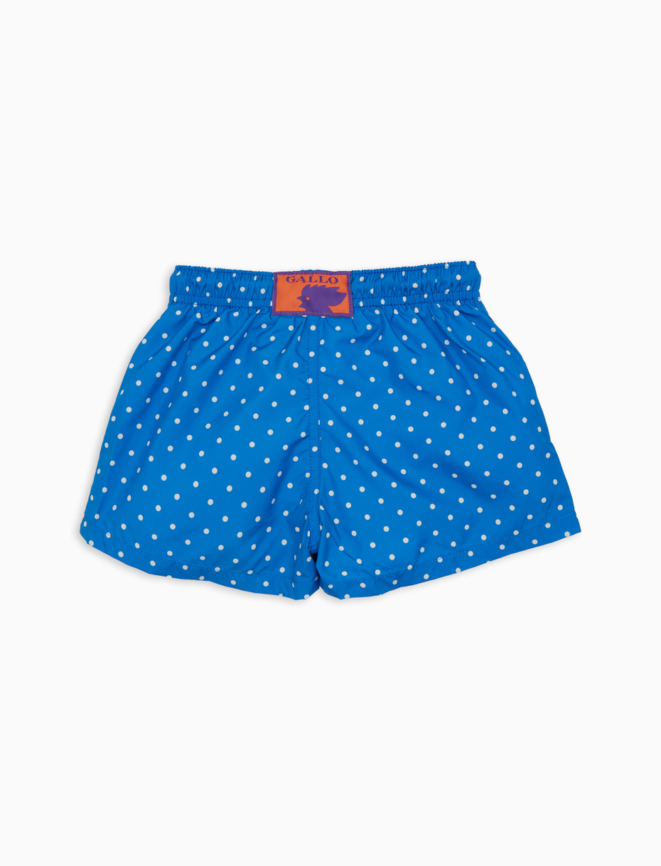 Children's polka dot patterned swimming trunks light blue - Gallo 1927 - Official Online Shop