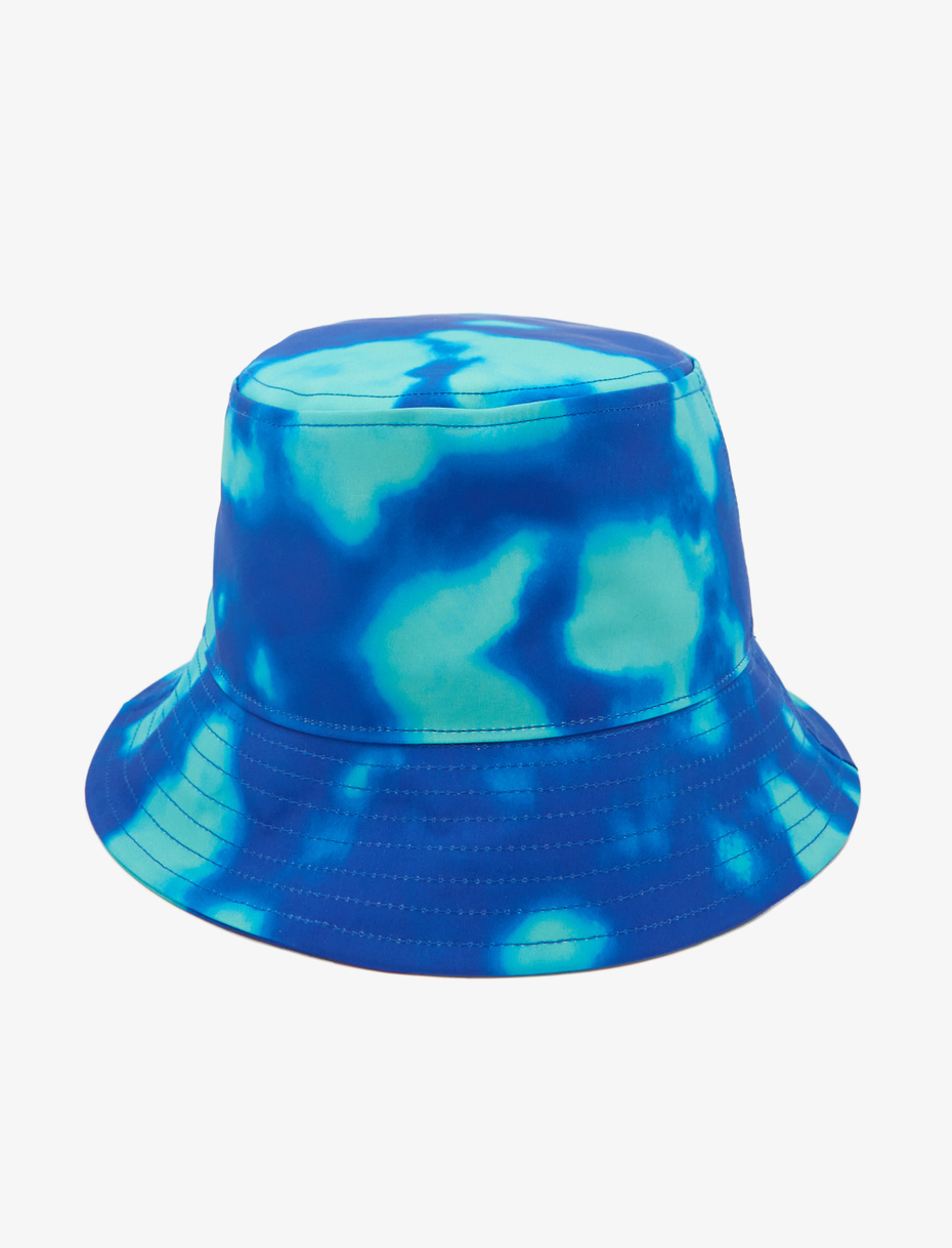Unisex periwinkle blue polyester rain hat with tie-dye motif - Gallo 1927 - Official Online Shop