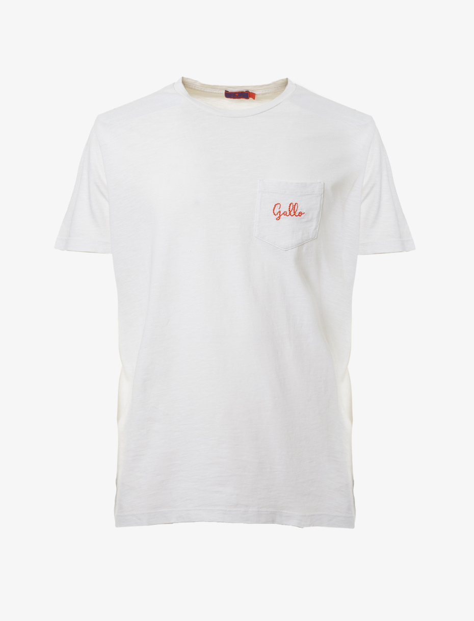 Unisex plain milk white cotton T-shirt - Gallo 1927 - Official Online Shop