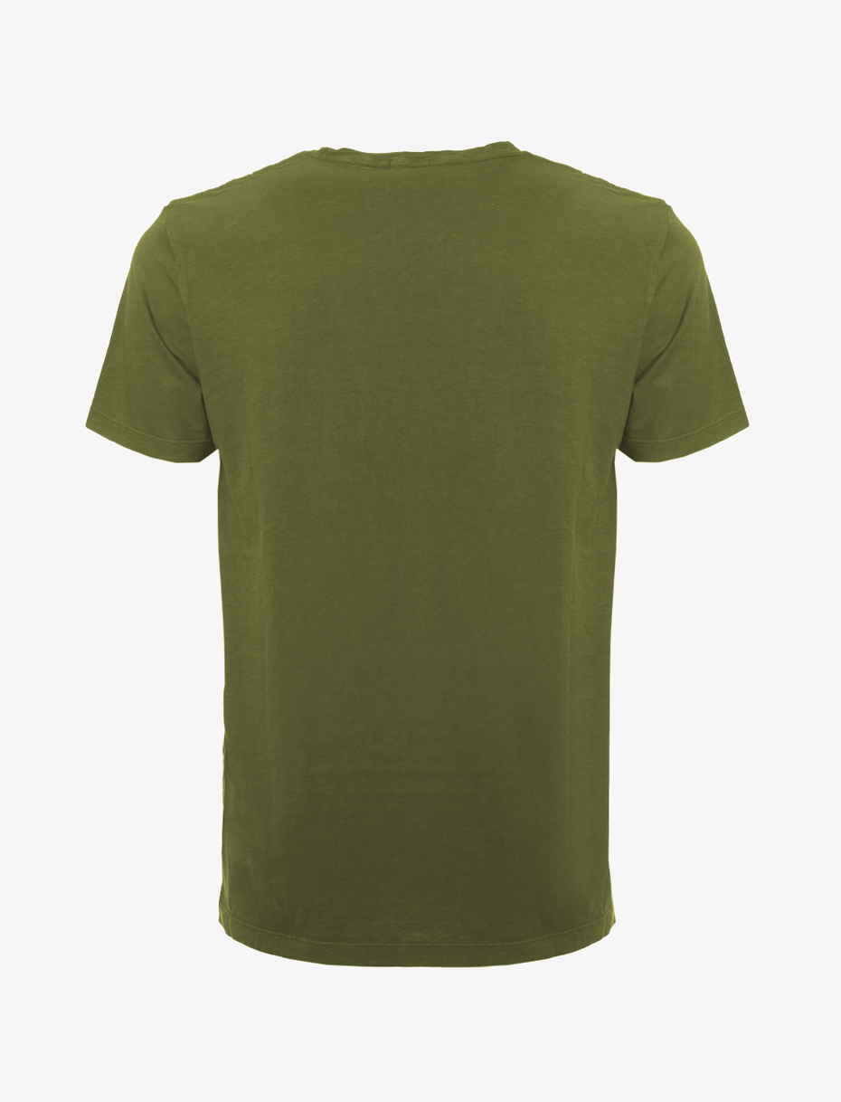 T shirt unisex cotone verde muschio tinta unita - Gallo 1927 - Official Online Shop
