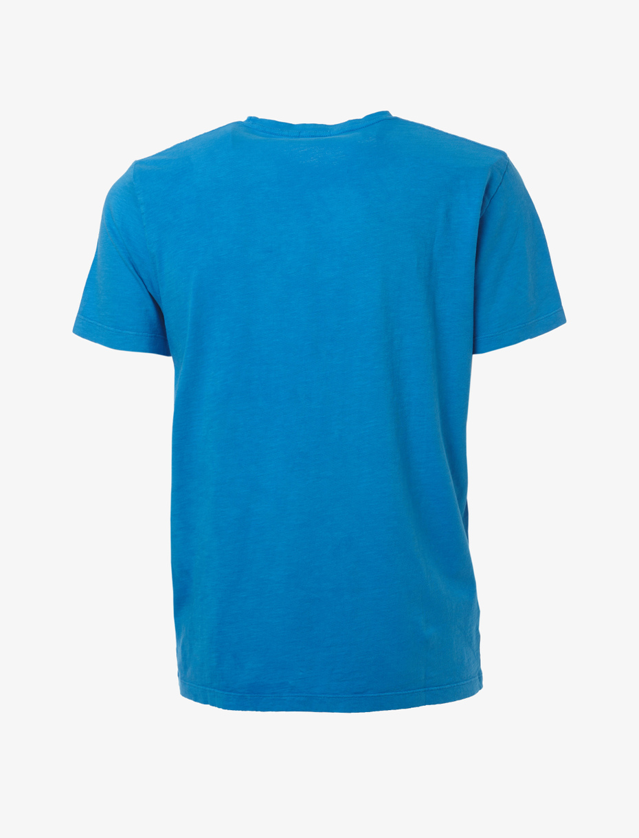 T shirt unisex cotone blu topazio tinta unita - Gallo 1927 - Official Online Shop