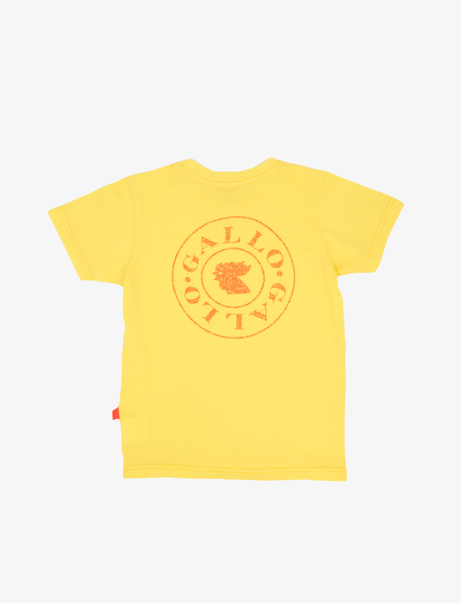 Kids' plain daffodil yellow cotton T-shirt with crew neck - Gallo 1927 - Official Online Shop