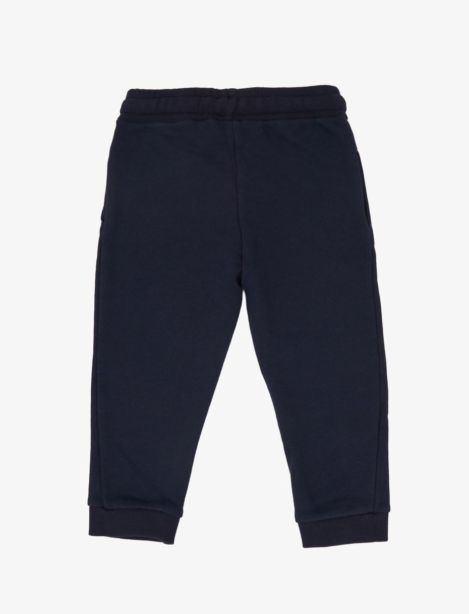 Kids' plain navy blue cotton tracksuit trousers - Gallo 1927 - Official Online Shop