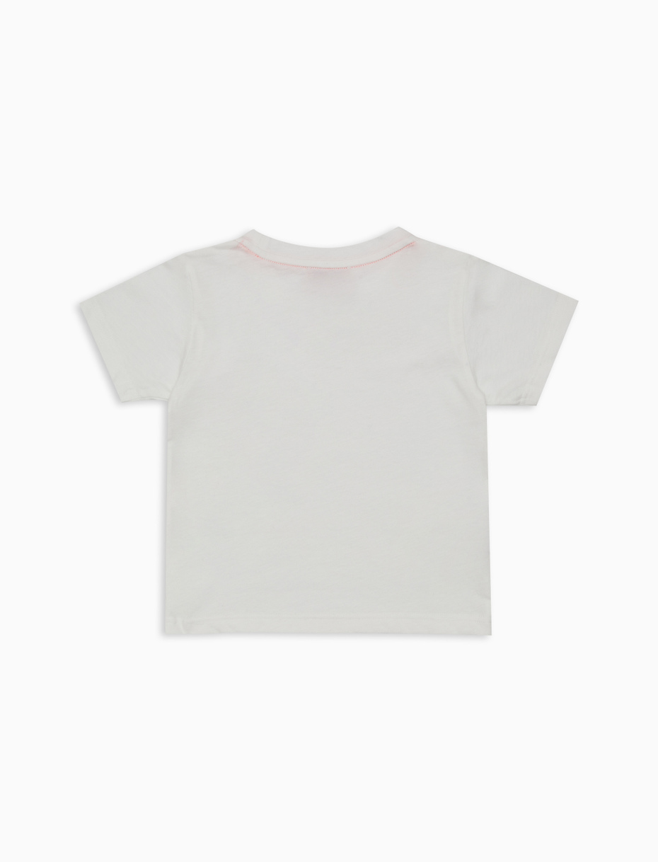 T-shirt bambino cotone tinta unita con taschino righe multicolor bianco - Gallo 1927 - Official Online Shop