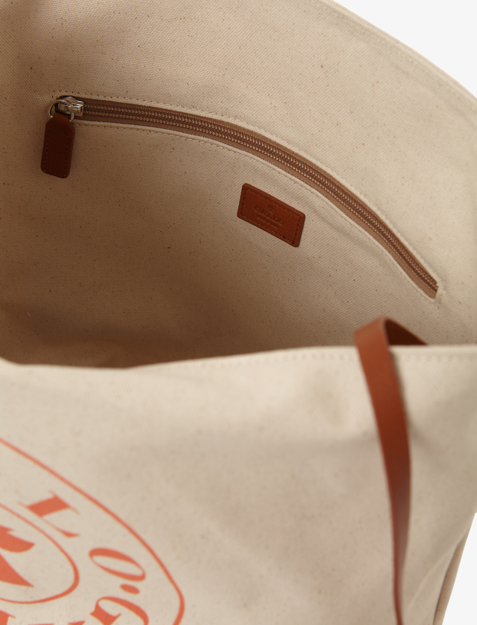 Unisex plain cord cotton bucket bag with multicoloured shoulder strap - Gallo 1927 - Official Online Shop