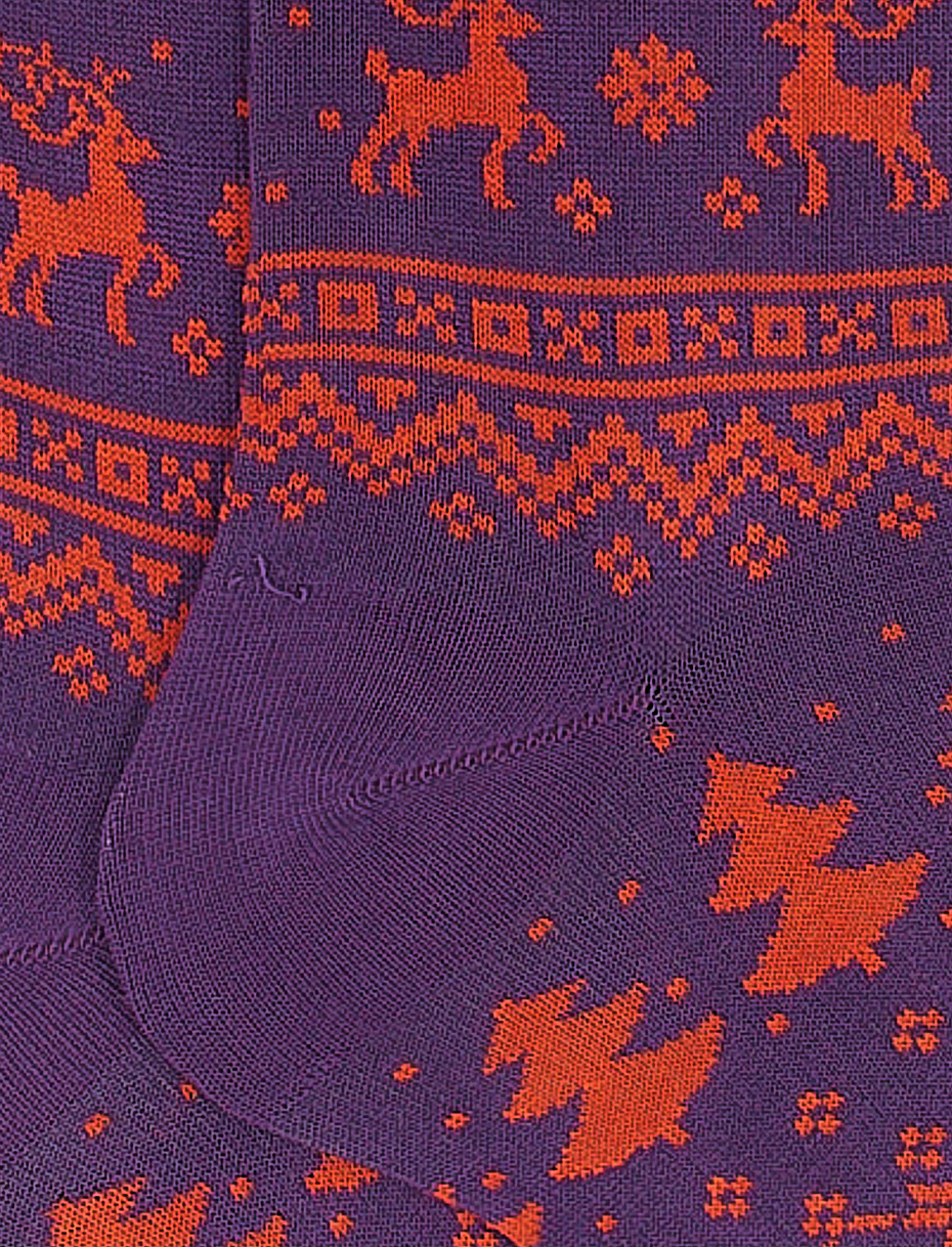 Men's long strelizia cotton socks with decorative Christmas motif - Gallo 1927 - Official Online Shop