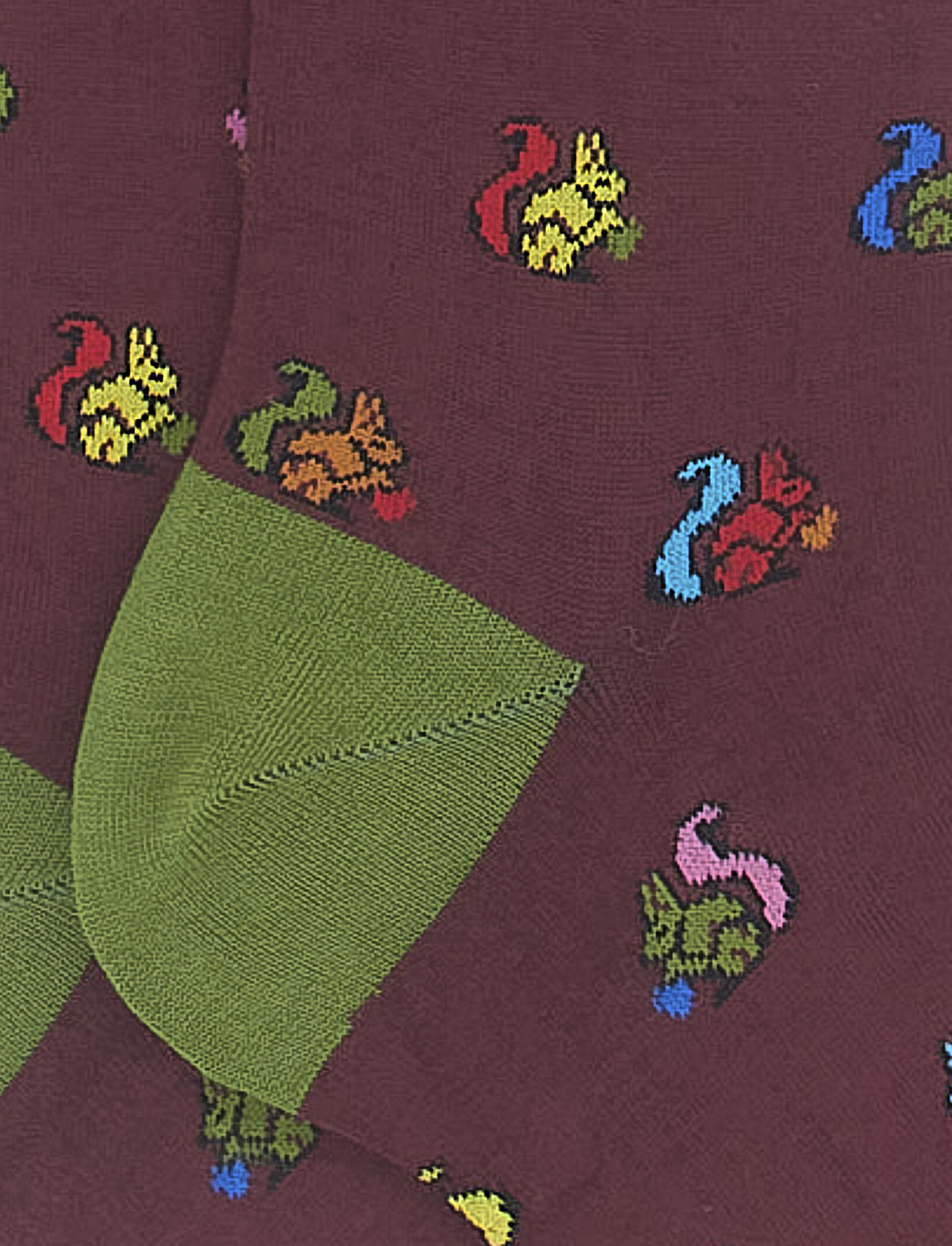 Women's long berry light cotton socks with squirrel motif - Gallo 1927 - Official Online Shop