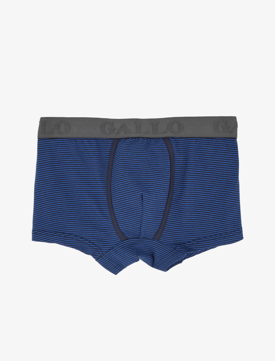 Men's royal blue cotton boxers with thin two-tone stripes - Gallo 1927 - Official Online Shop