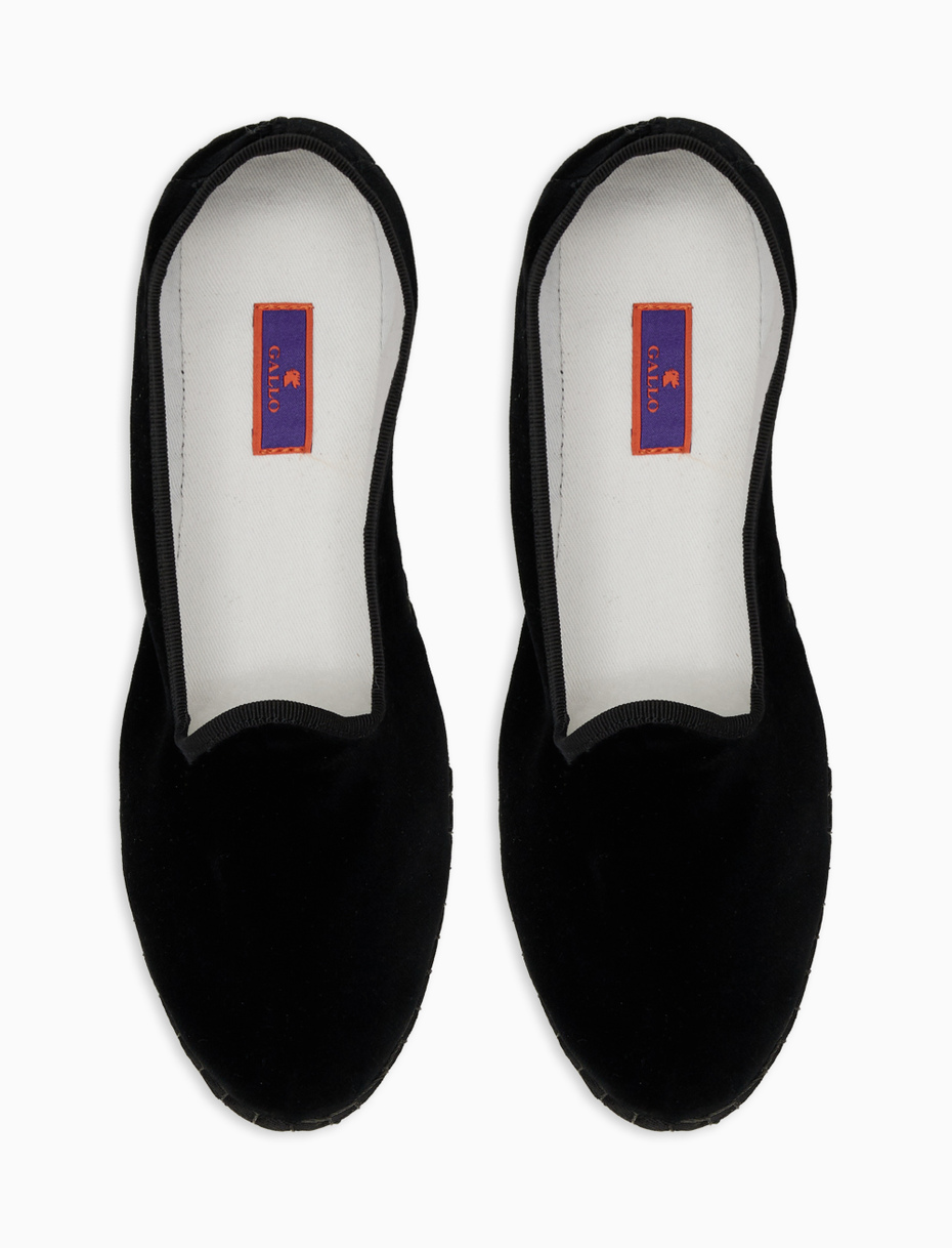 Unisex's plain black velvet shoes - Gallo 1927 - Official Online Shop