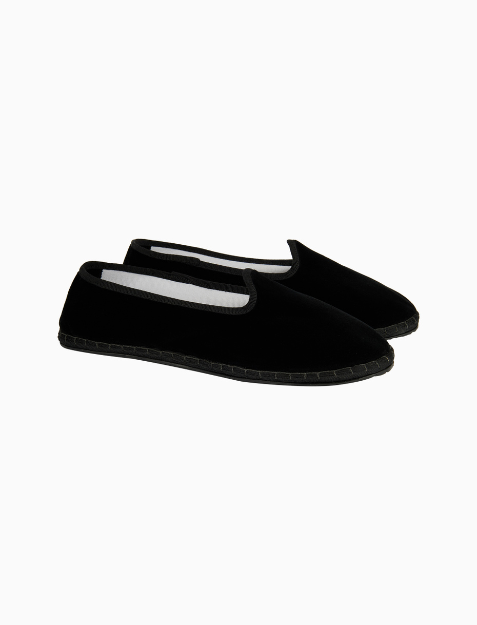 Unisex's plain black velvet shoes - Gallo 1927 - Official Online Shop