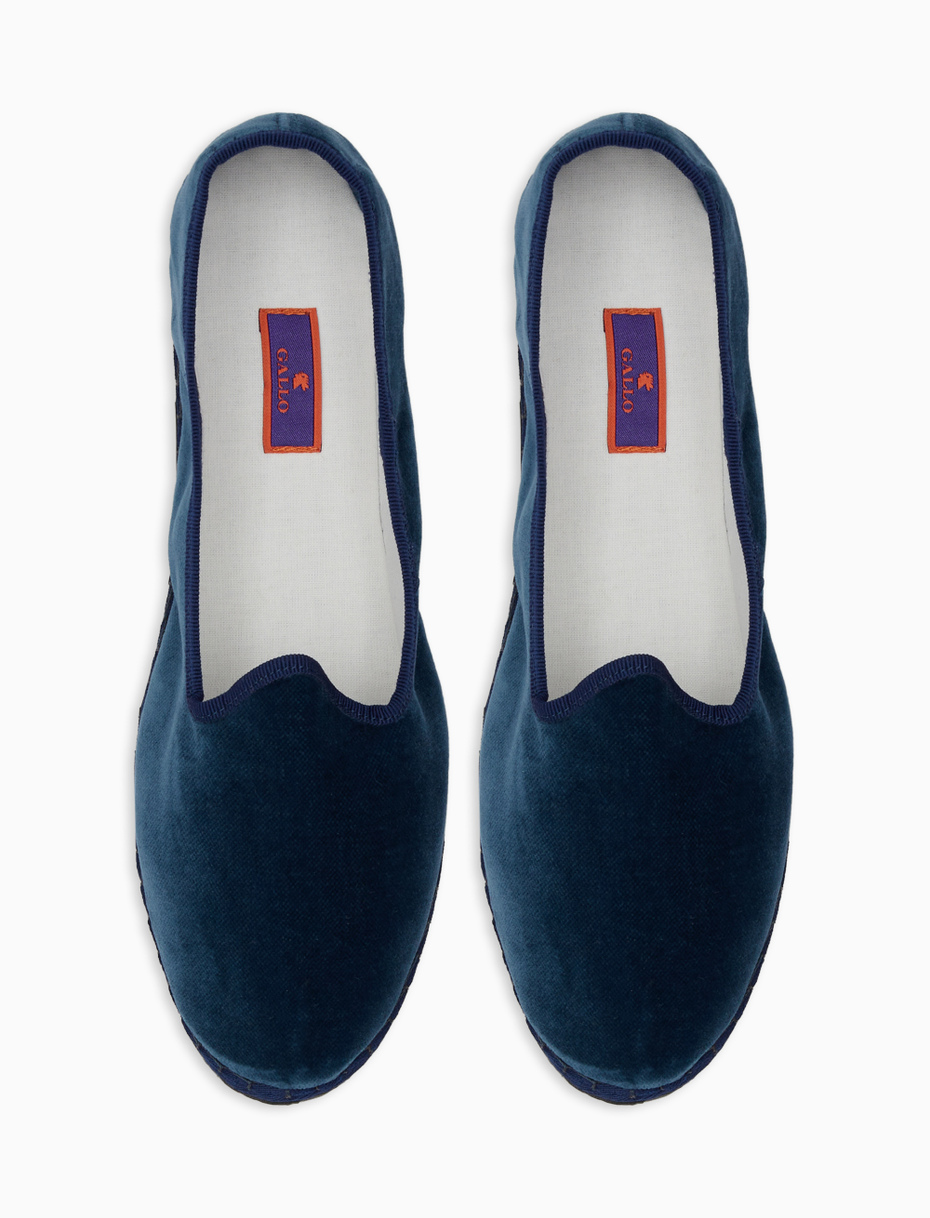 Unisex's plain air force blue velvet shoes - Gallo 1927 - Official Online Shop