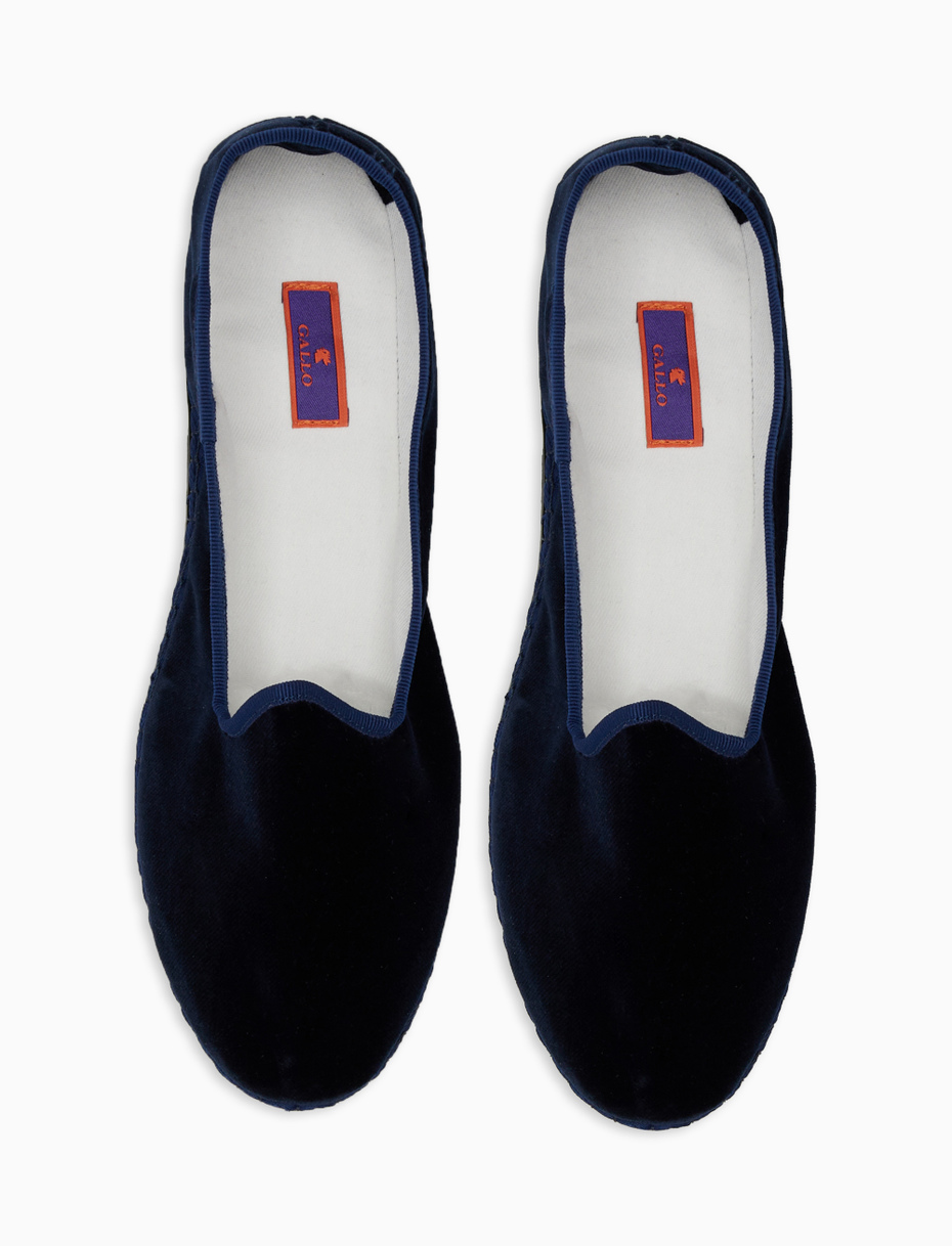 Unisex's plain blue velvet shoes - Gallo 1927 - Official Online Shop