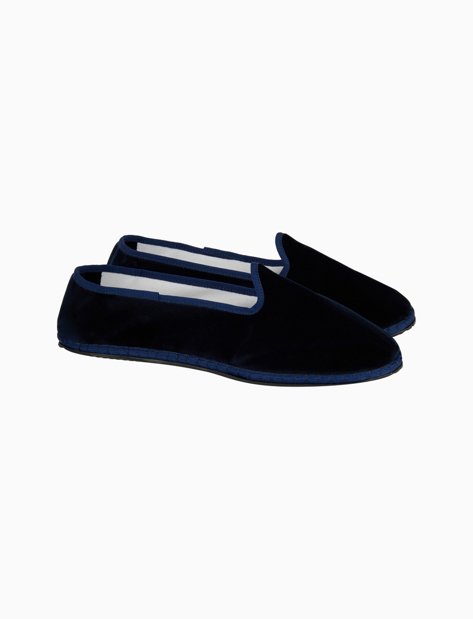 Unisex's plain blue velvet shoes - Gallo 1927 - Official Online Shop