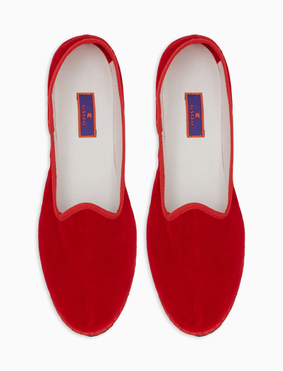 Unisex's plain red velvet shoes - Gallo 1927 - Official Online Shop