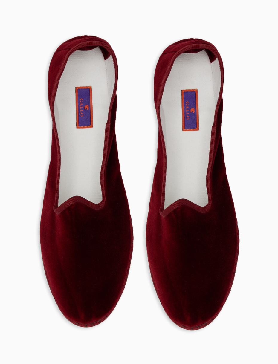 Unisex's plain burgundy velvet shoes - Gallo 1927 - Official Online Shop