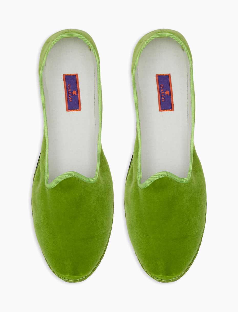 Unisex's plain green velvet shoes - Gallo 1927 - Official Online Shop