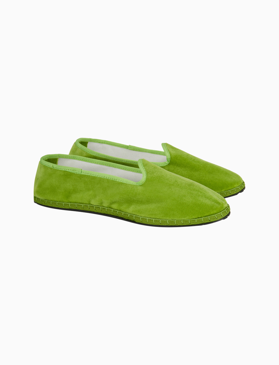 Unisex's plain green velvet shoes - Gallo 1927 - Official Online Shop
