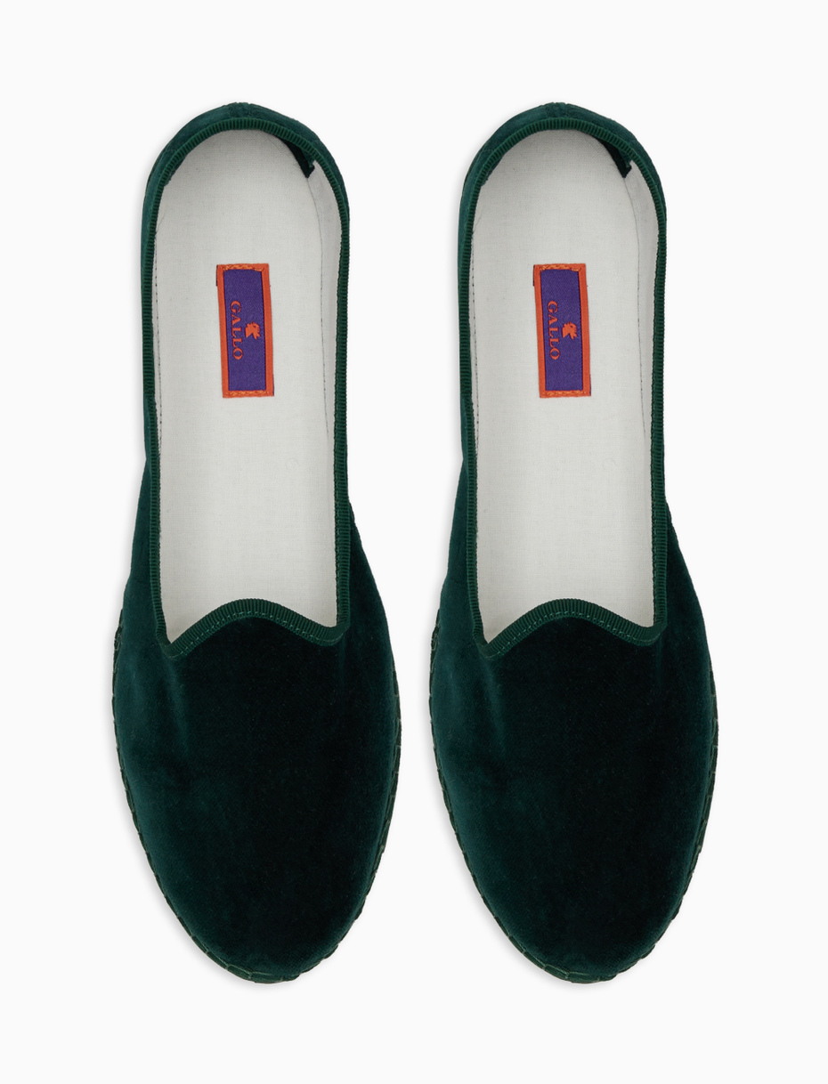 Unisex's plain green velvet shoes - Gallo 1927 - Official Online Shop