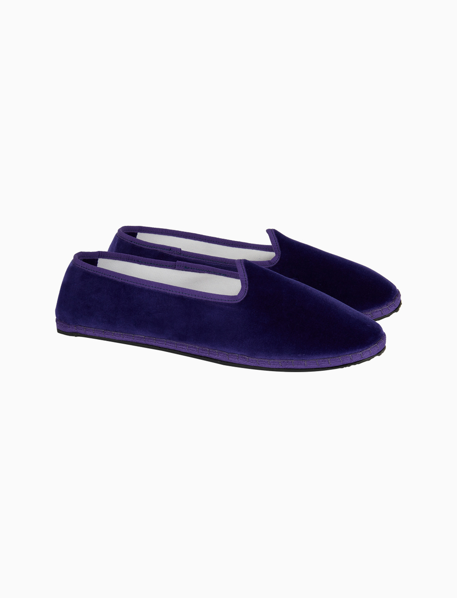 Unisex's plain purple velvet shoes - Gallo 1927 - Official Online Shop